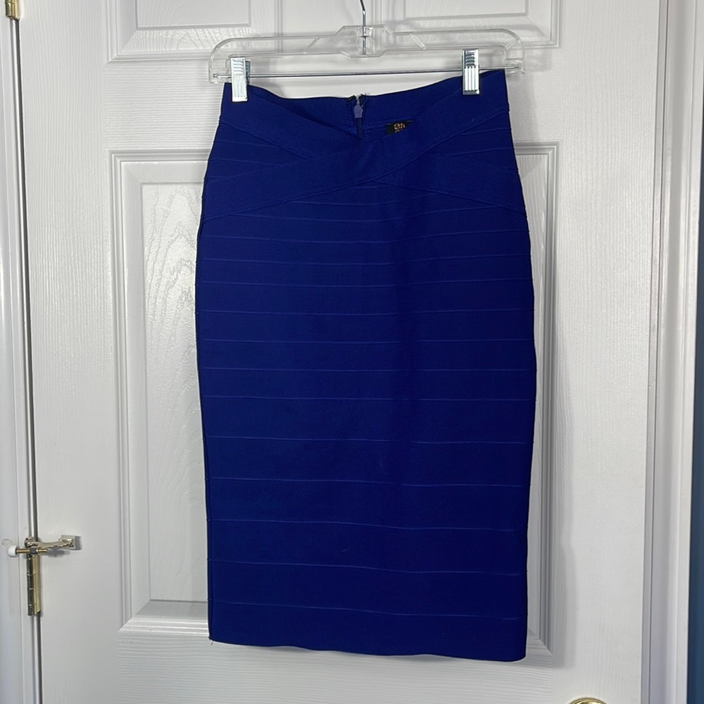 Blue Pencil Skirt - Large